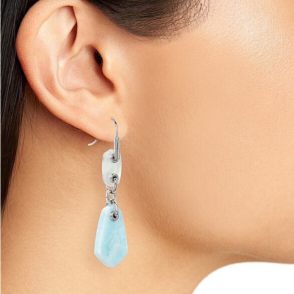 Kendra Scott “Ashlyn” Silver Stone Drop in Light Blue Mix - Picture 12 of 13